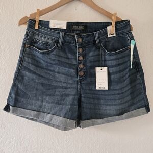 Judy Blue Women's Dark Blue Button-Fly Jean Shorts